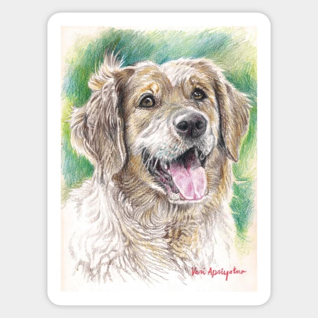 Golden Retriever Sticker by VeriArt